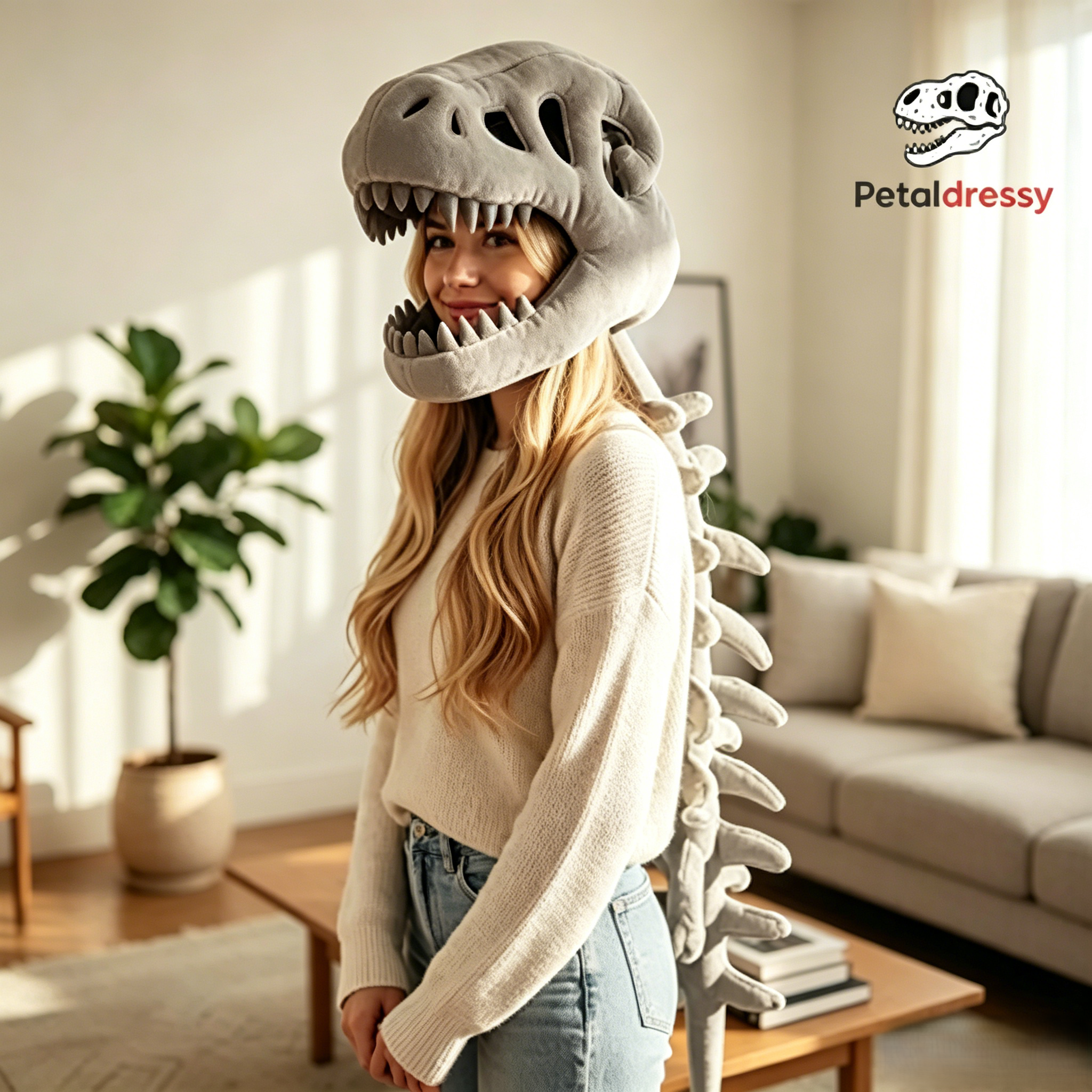 Fun Dinosaur Head Mask，petaldressy™