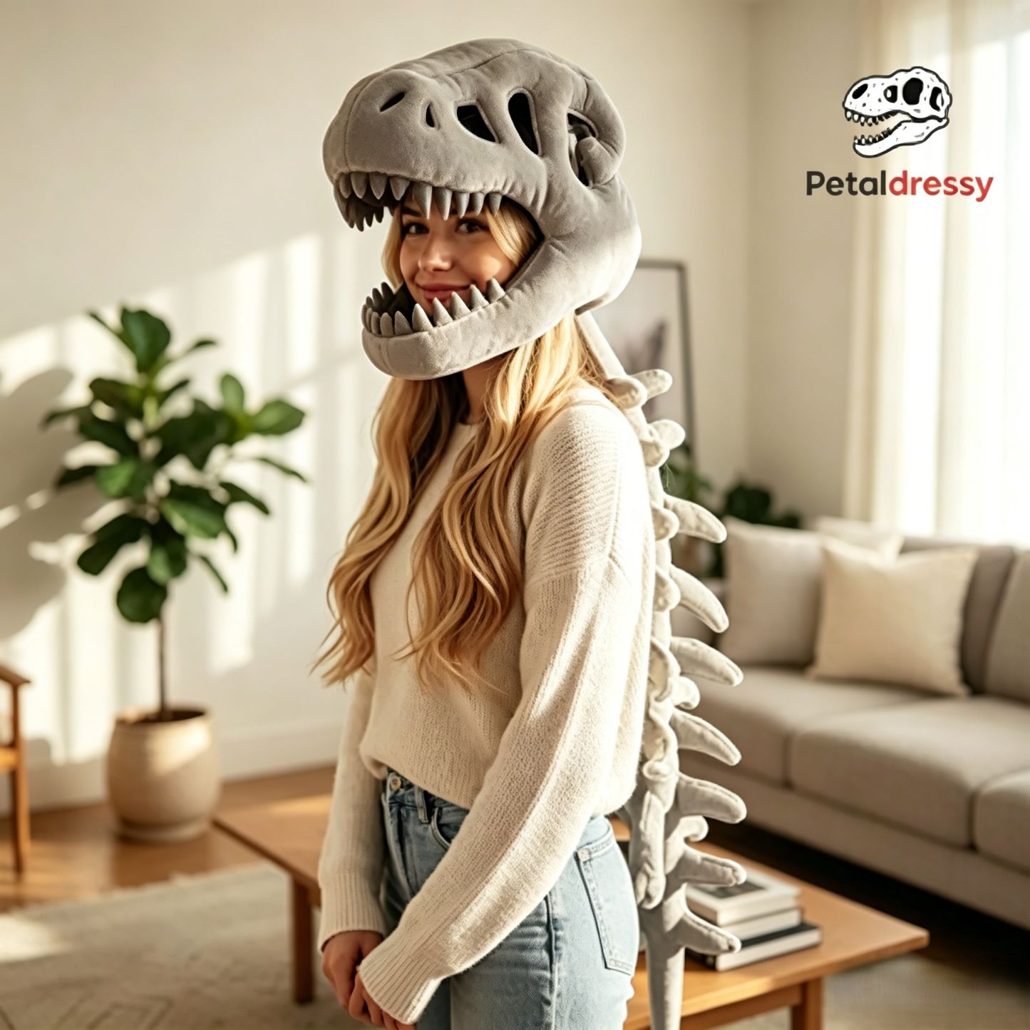 Fun Dinosaur Head Mask，petaldressy™