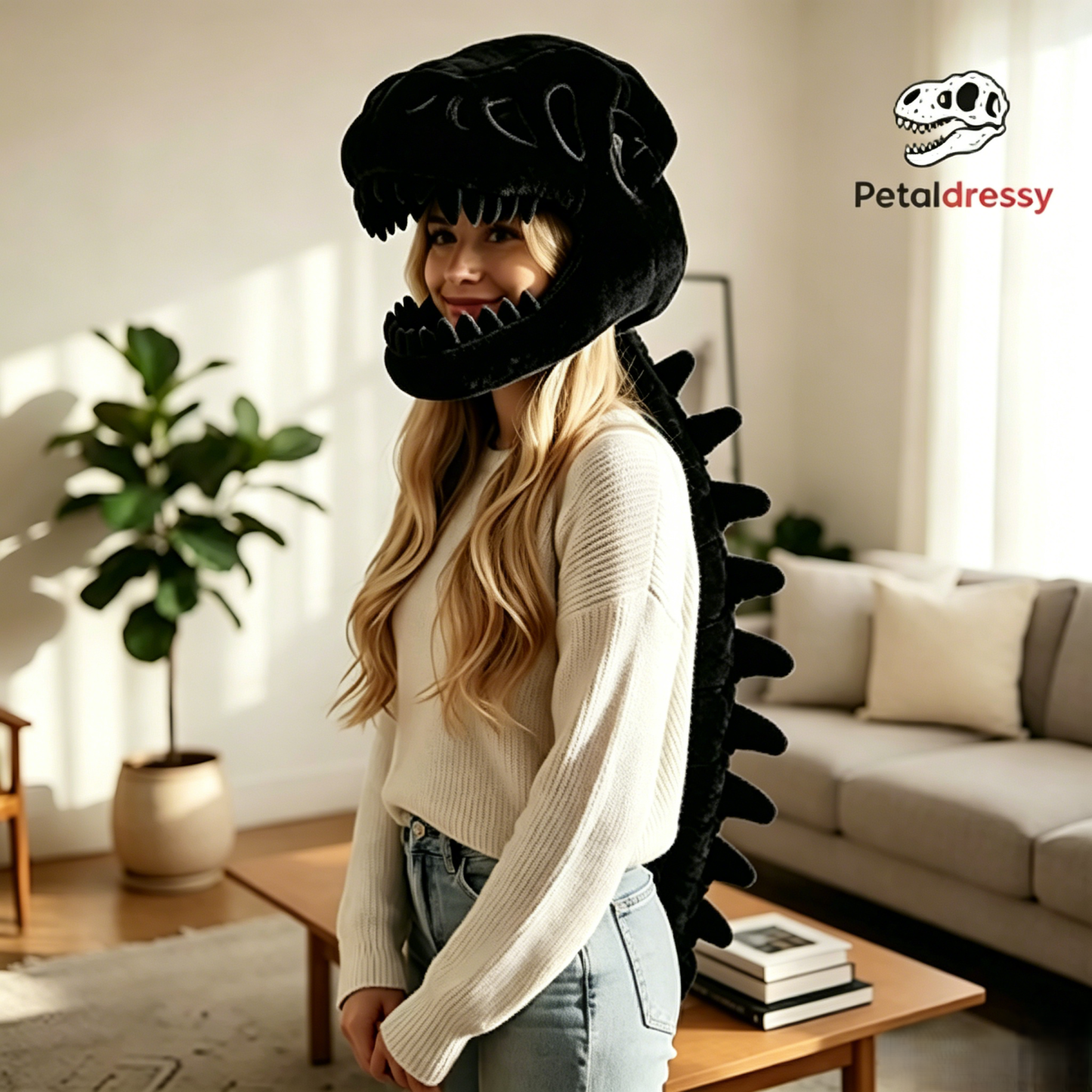 Fun Dinosaur Head Mask，petaldressy™