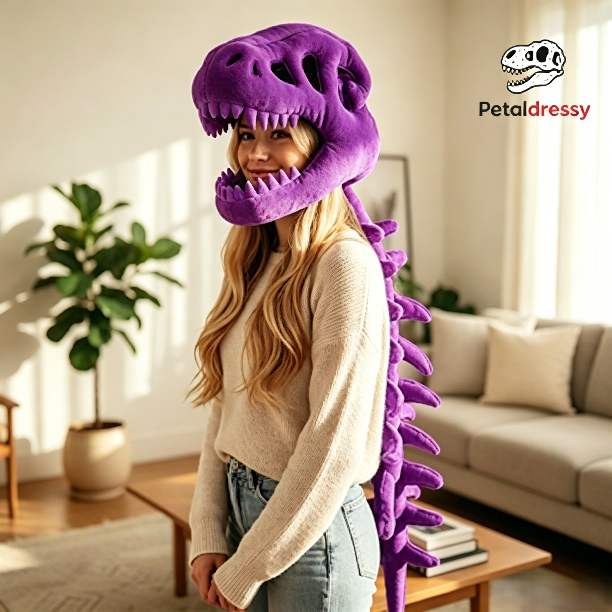 Fun Dinosaur Head Mask，petaldressy™
