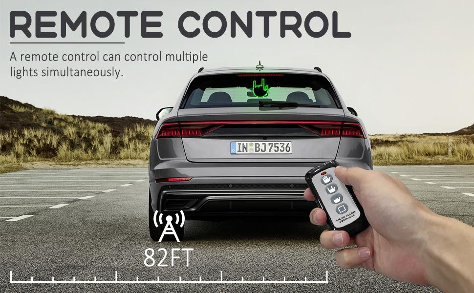 DIBMS Car Gesture Decorative Lights, Ambient Lighting, Rechargeable Led Gesture Lights for Car Road Rage Led Signs calm road rage,Remote Control Triple Mode Fun Finger Lights.  (1 Pacs) Automotive truck stuff  Car Accessories led lights for