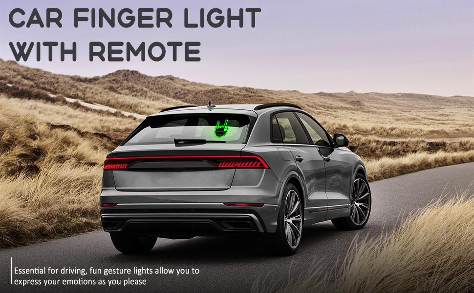 DIBMS Car Gesture Decorative Lights, Ambient Lighting, Rechargeable Led Gesture Lights for Car Road Rage Led Signs calm road rage,Remote Control Triple Mode Fun Finger Lights.  (1 Pacs) Automotive truck stuff  Car Accessories led lights for
