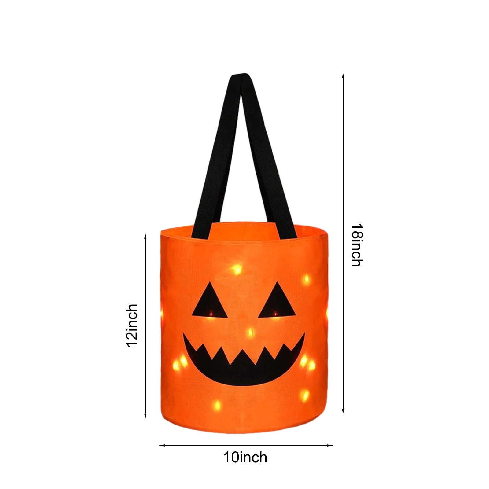 LSLJS Halloween Candy Bag,Trick or Treat Bucket,Pumpkin Design Candy Large Bags with LED Light Collapsible Ghost Multipurpose Reusable Halloween Basket for Kids Birthday Party Goodie Goody