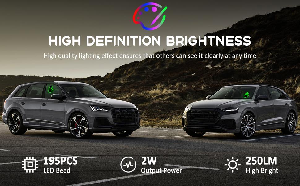 DIBMS Car Gesture Decorative Lights, Ambient Lighting, Rechargeable Led Gesture Lights for Car Road Rage Led Signs calm road rage,Remote Control Triple Mode Fun Finger Lights.  (1 Pacs) Automotive truck stuff  Car Accessories led lights for