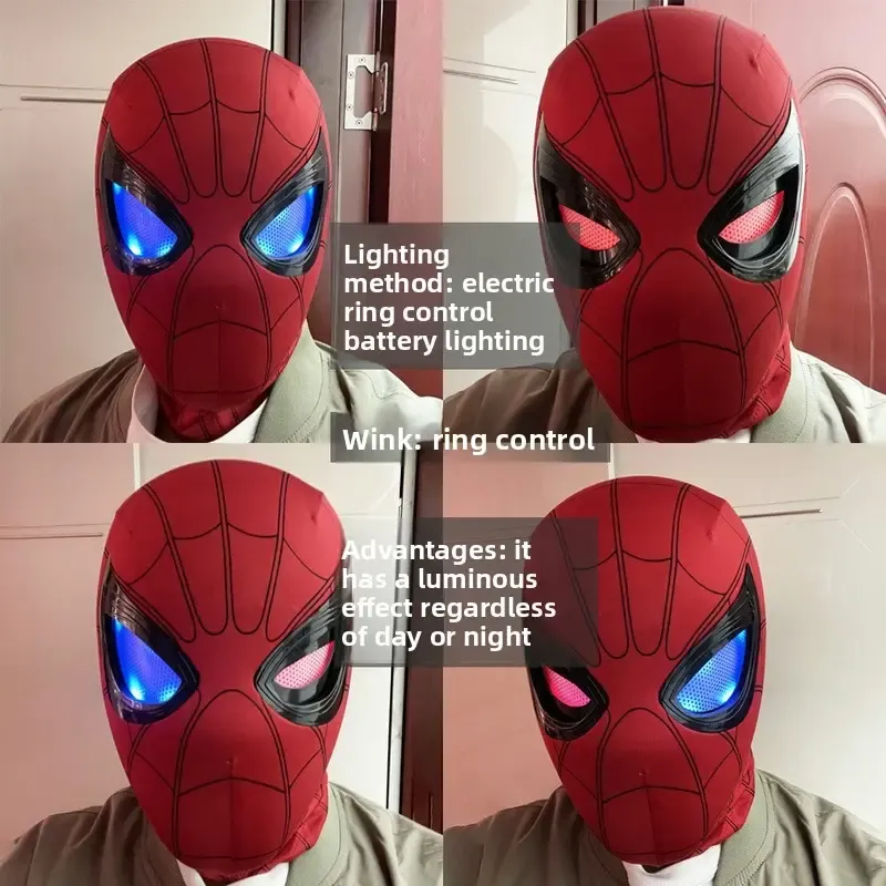 Spider-Man Hero Mask, featuring remote-controlled red and blue lights.