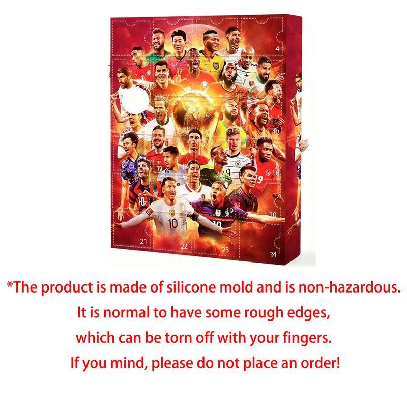 1 set of World Cup arrival calendar, World Cup football blind box, fun character desktop display, perfect holiday gift