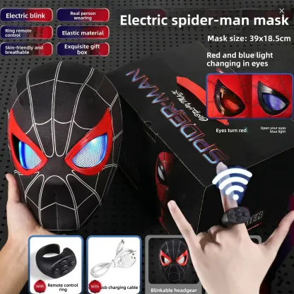 Spider-Man Hero Mask, featuring remote-controlled red and blue lights.