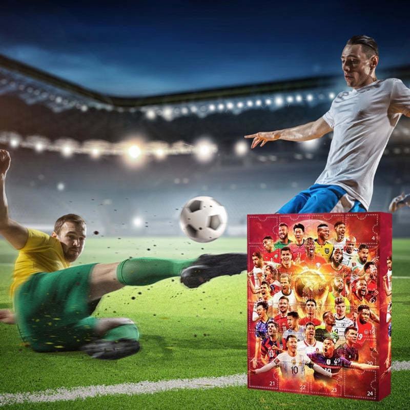 1 set of World Cup arrival calendar, World Cup football blind box, fun character desktop display, perfect holiday gift