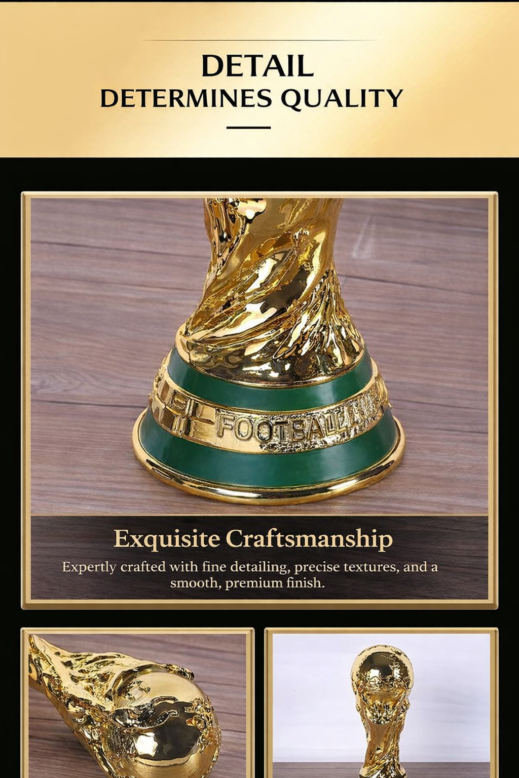 World Cup 2026 150mm 3D Trophy Replica with Pedestal