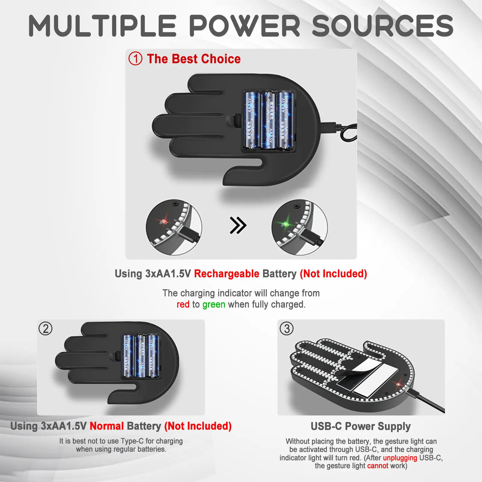 DIBMS Car Gesture Decorative Ambient LED Lights for Car SUV Truck