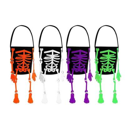 LSLJS Halloween Candy Bag,Trick or Treat Bucket,Pumpkin Design Candy Large Bags with LED Light Collapsible Ghost Multipurpose Reusable Halloween Basket for Kids Birthday Party Goodie Goody