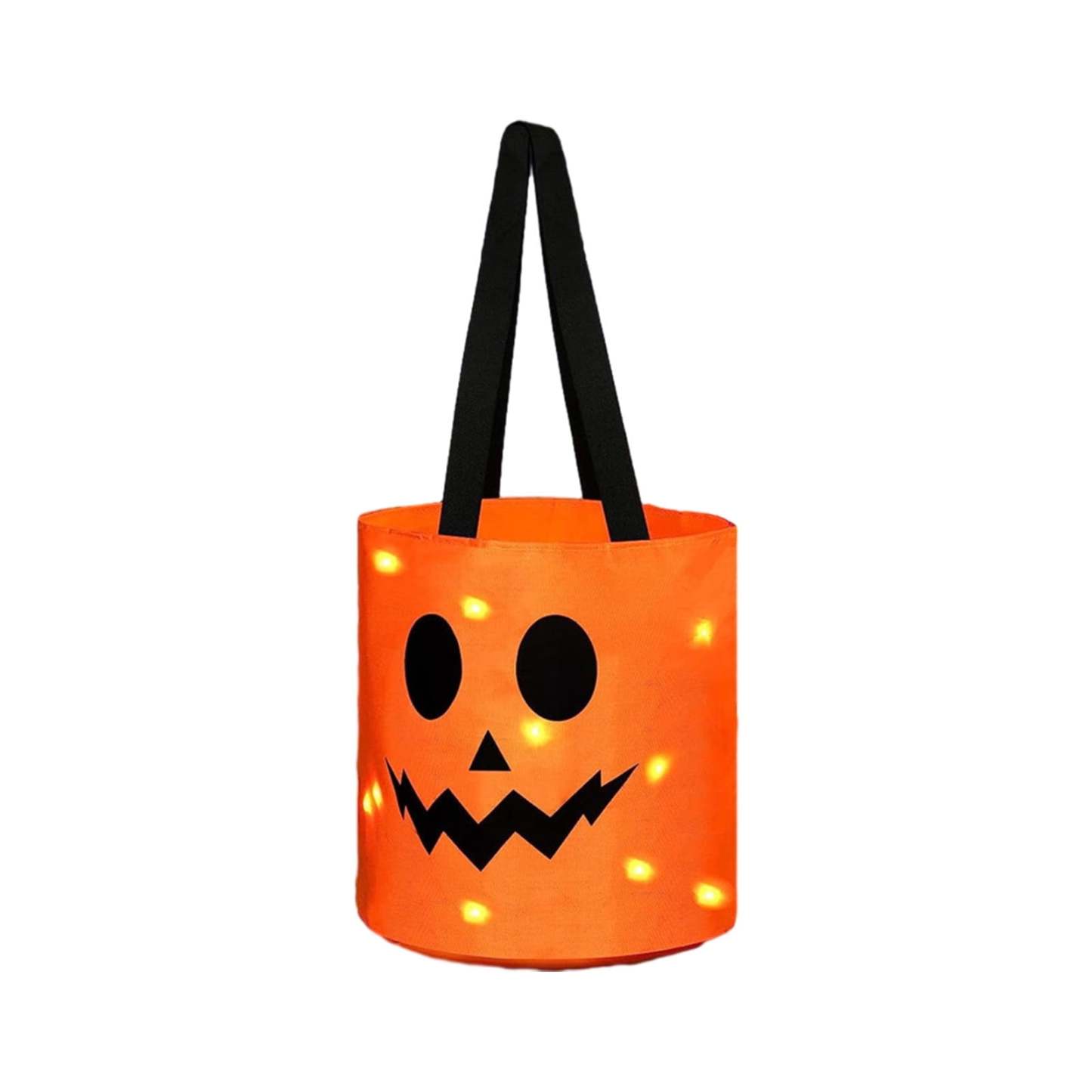 LSLJS Halloween Candy Bag,Trick or Treat Bucket,Pumpkin Design Candy Large Bags with LED Light Collapsible Ghost Multipurpose Reusable Halloween Basket for Kids Birthday Party Goodie Goody