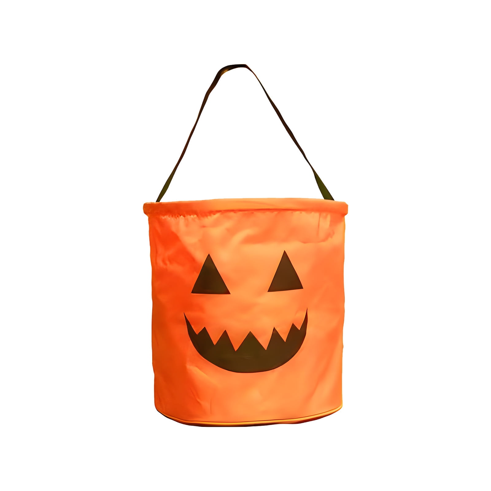 LSLJS Halloween Candy Bag,Trick or Treat Bucket,Pumpkin Design Candy Large Bags with LED Light Collapsible Ghost Multipurpose Reusable Halloween Basket for Kids Birthday Party Goodie Goody