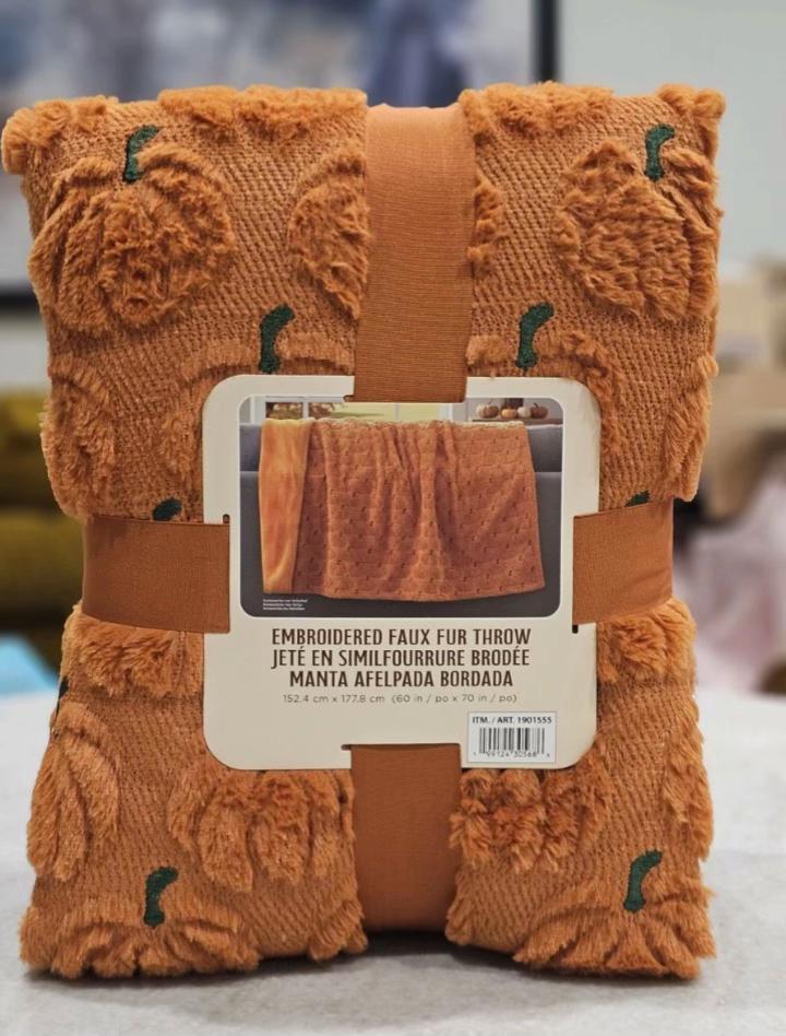Halloween Embroidered Flannel Blanket