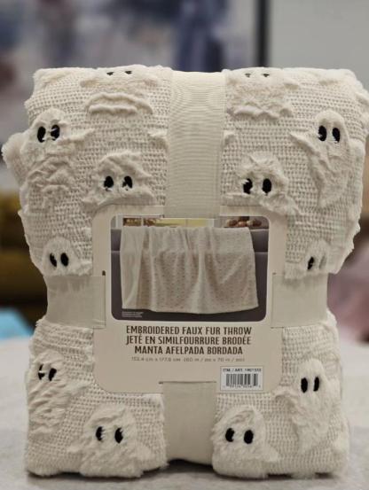 Halloween Embroidered Flannel Blanket