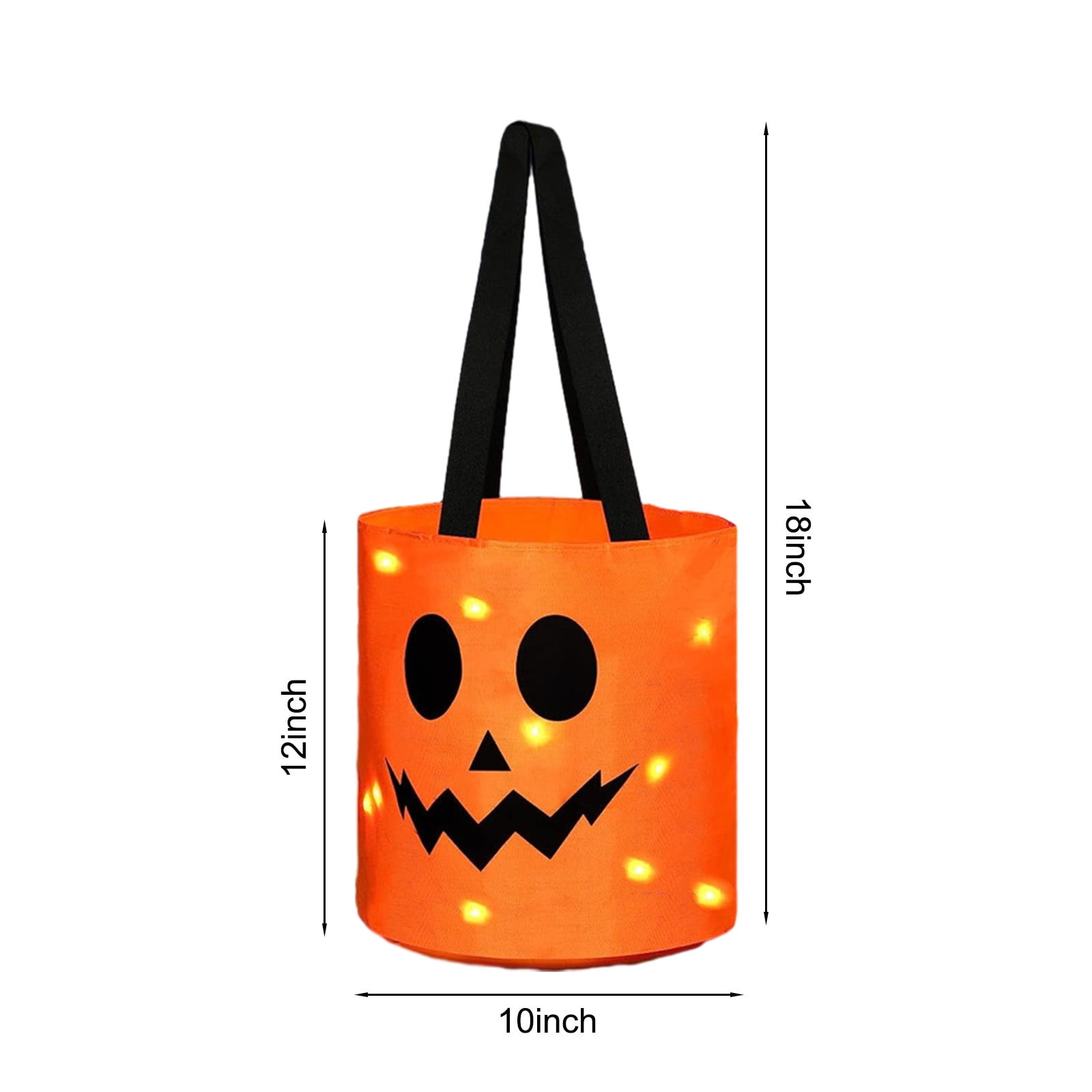 LSLJS Halloween Candy Bag,Trick or Treat Bucket,Pumpkin Design Candy Large Bags with LED Light Collapsible Ghost Multipurpose Reusable Halloween Basket for Kids Birthday Party Goodie Goody