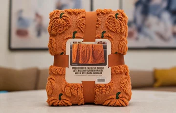 Halloween Embroidered Flannel Blanket