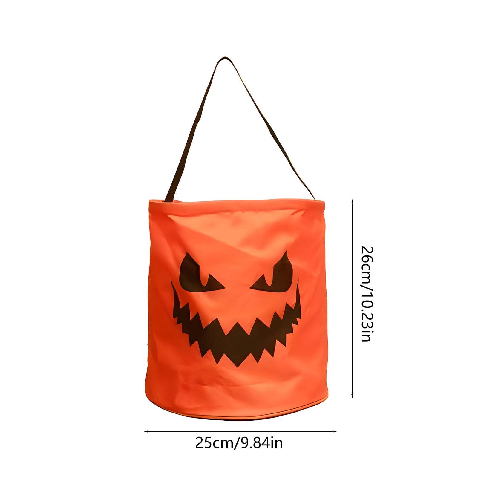 LSLJS Halloween Candy Bag,Trick or Treat Bucket,Pumpkin Design Candy Large Bags with LED Light Collapsible Ghost Multipurpose Reusable Halloween Basket for Kids Birthday Party Goodie Goody