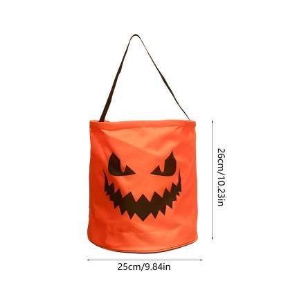 LSLJS Halloween Candy Bag,Trick or Treat Bucket,Pumpkin Design Candy Large Bags with LED Light Collapsible Ghost Multipurpose Reusable Halloween Basket for Kids Birthday Party Goodie Goody