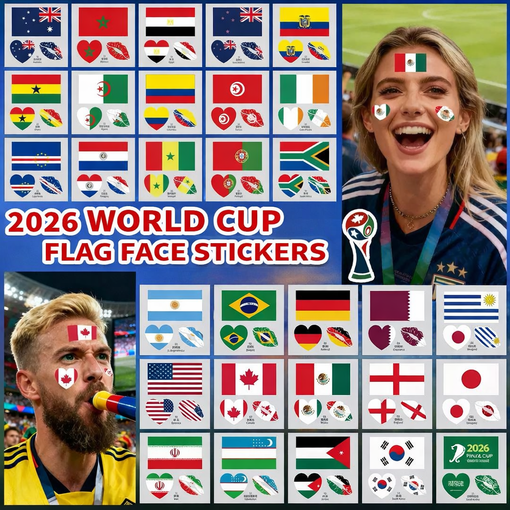 2026 World Cup National Temporary Tattoos - Easy to Clean