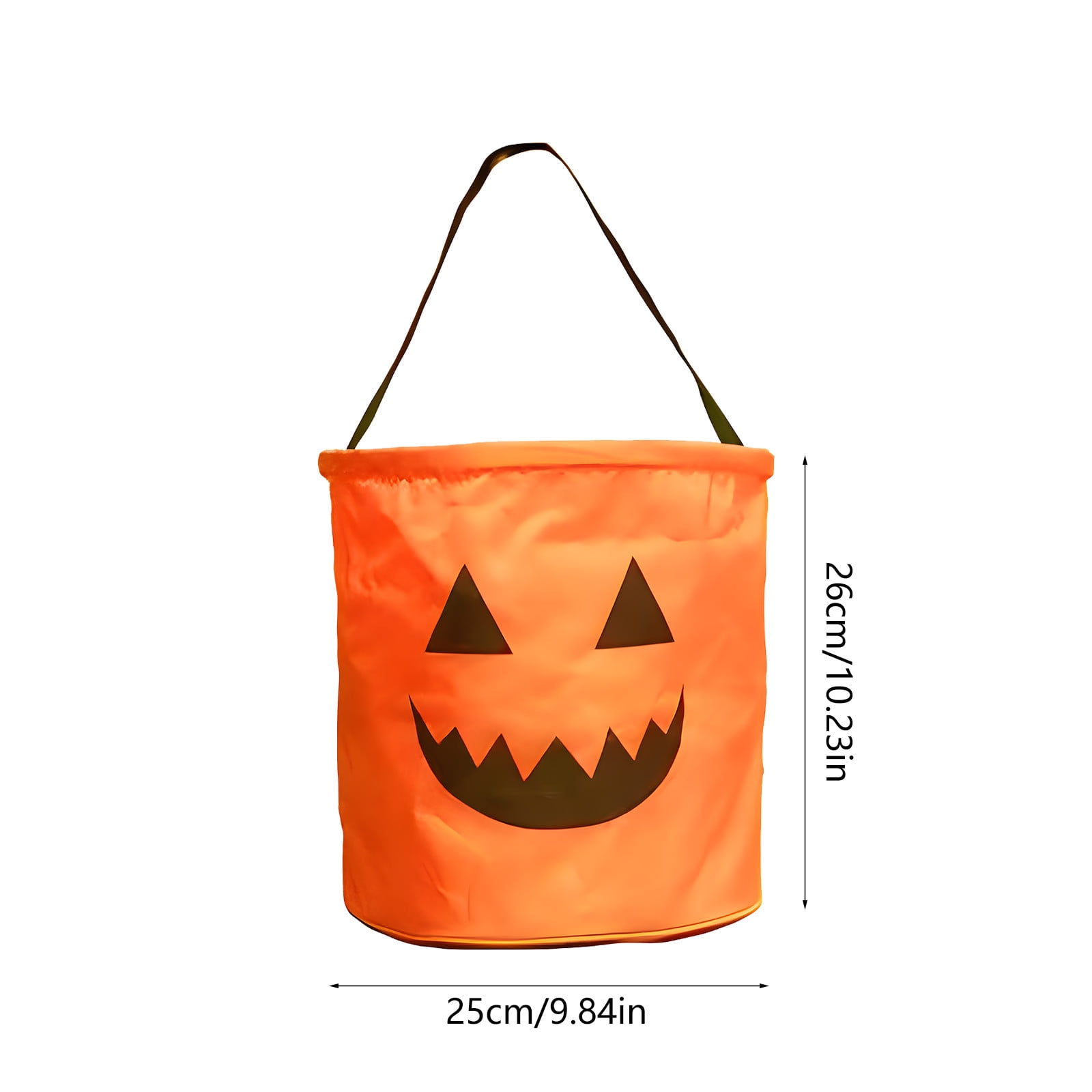 LSLJS Halloween Candy Bag,Trick or Treat Bucket,Pumpkin Design Candy Large Bags with LED Light Collapsible Ghost Multipurpose Reusable Halloween Basket for Kids Birthday Party Goodie Goody