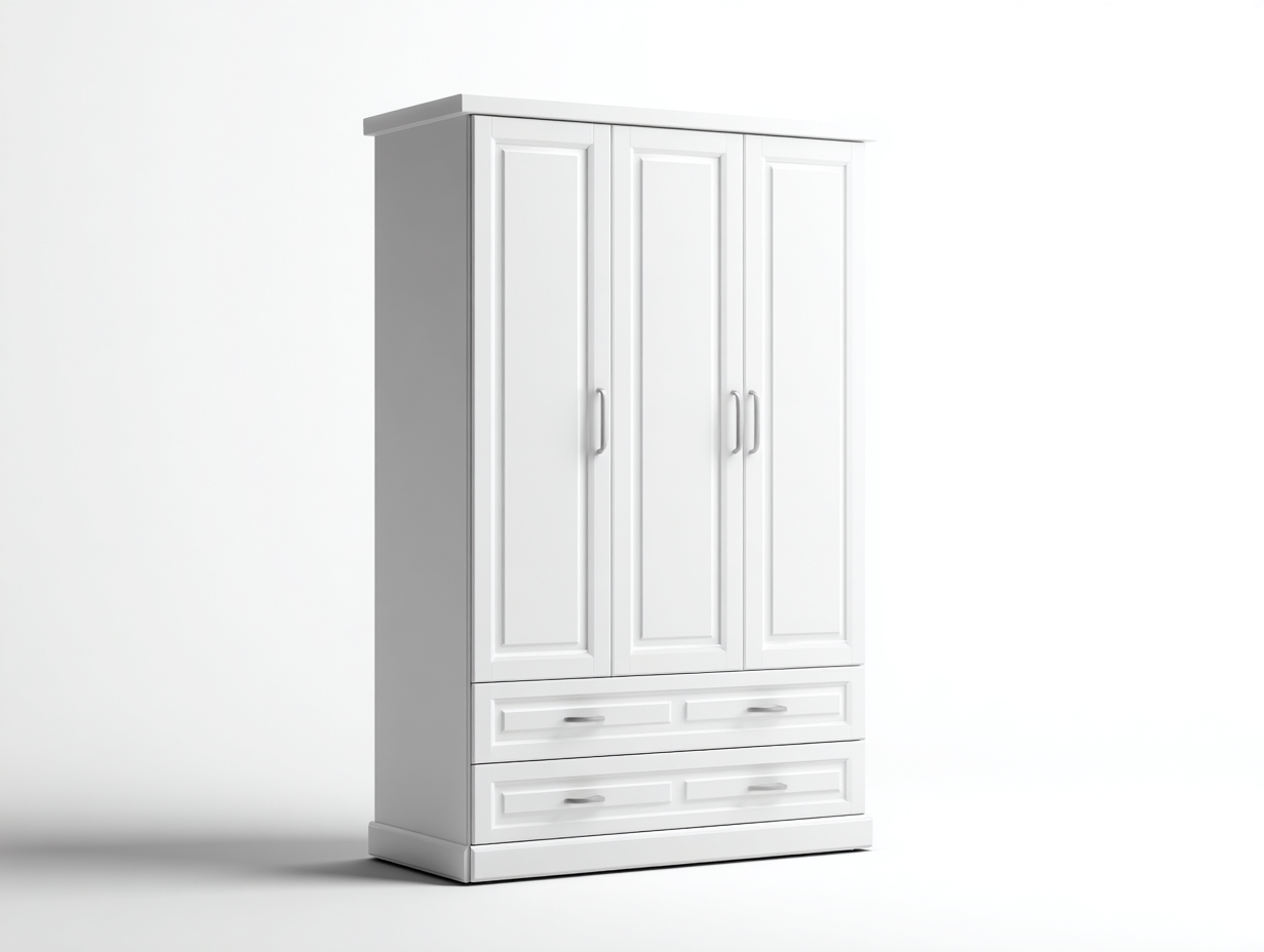 Armadio-legno ingegnerizzato-160x60x213 cm-bianco-stile classico-Craftmyyard