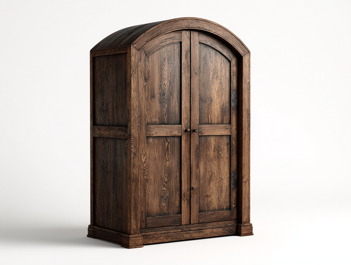 Armadio - Legno massello - 100x60x200 cm - Rovere naturale - Stile rustico-Craftmyyard