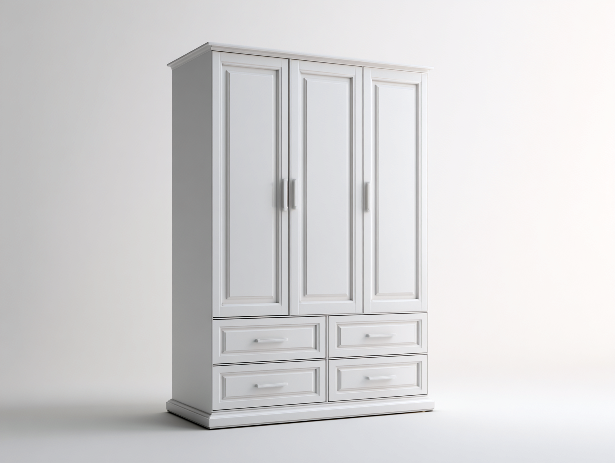 Armadio-legno ingegnerizzato-170x60x215 cm-bianco-stile classico-Craftmyyard