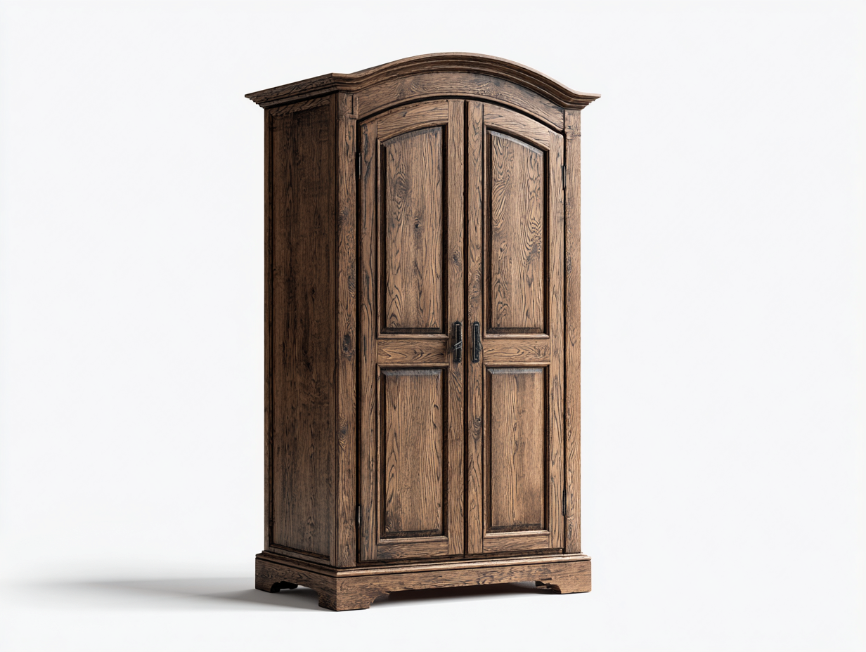 Armadio - Legno massello - 95x55x195 cm - Rovere scuro - Stile rustico-Craftmyyard