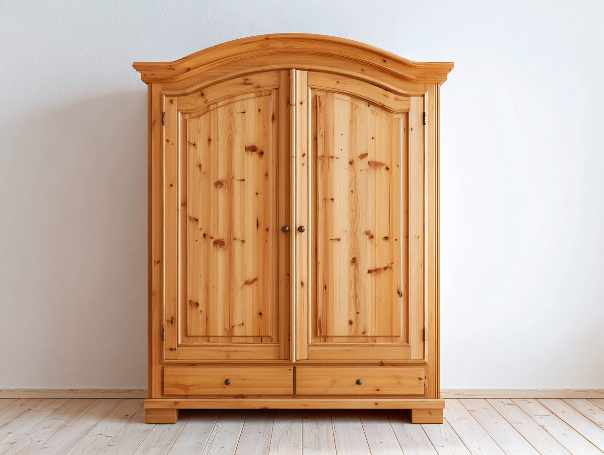 Armadio - Legno massello - 105x55x200 cm - Pino chiaro - Stile rustico-Craftmyyard