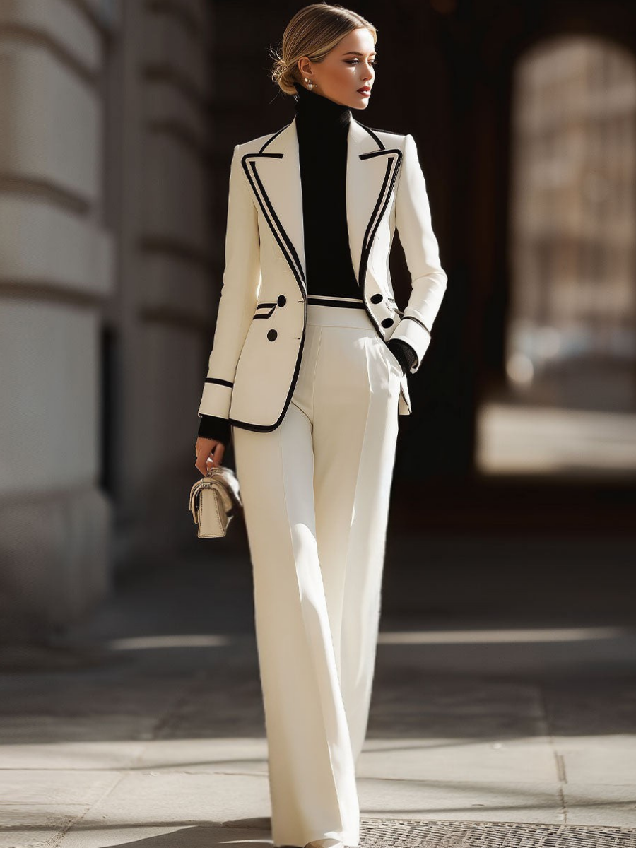 Lightweight Double-Breasted Suit Set