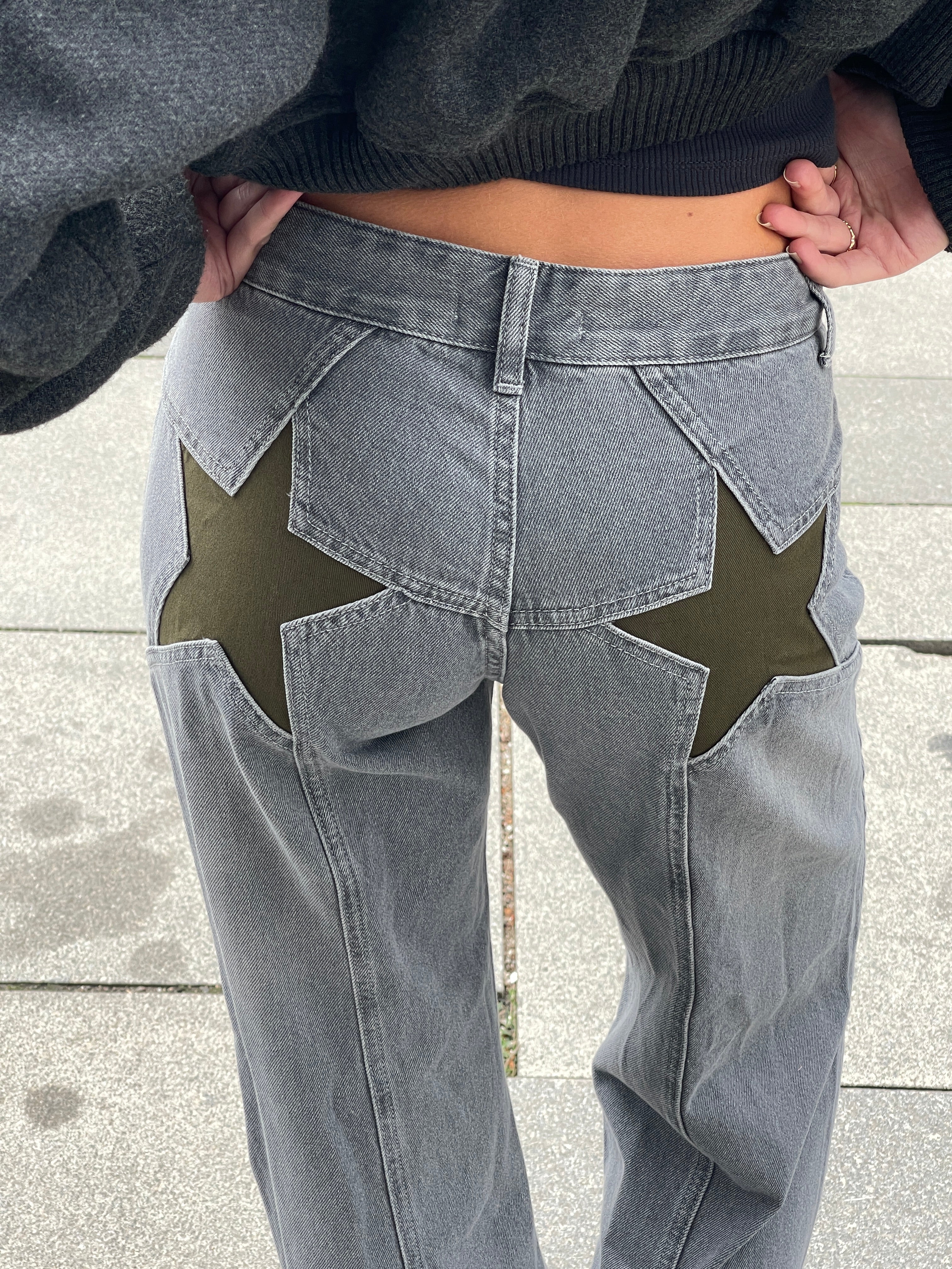 Star jeans med khaki stars - Grey