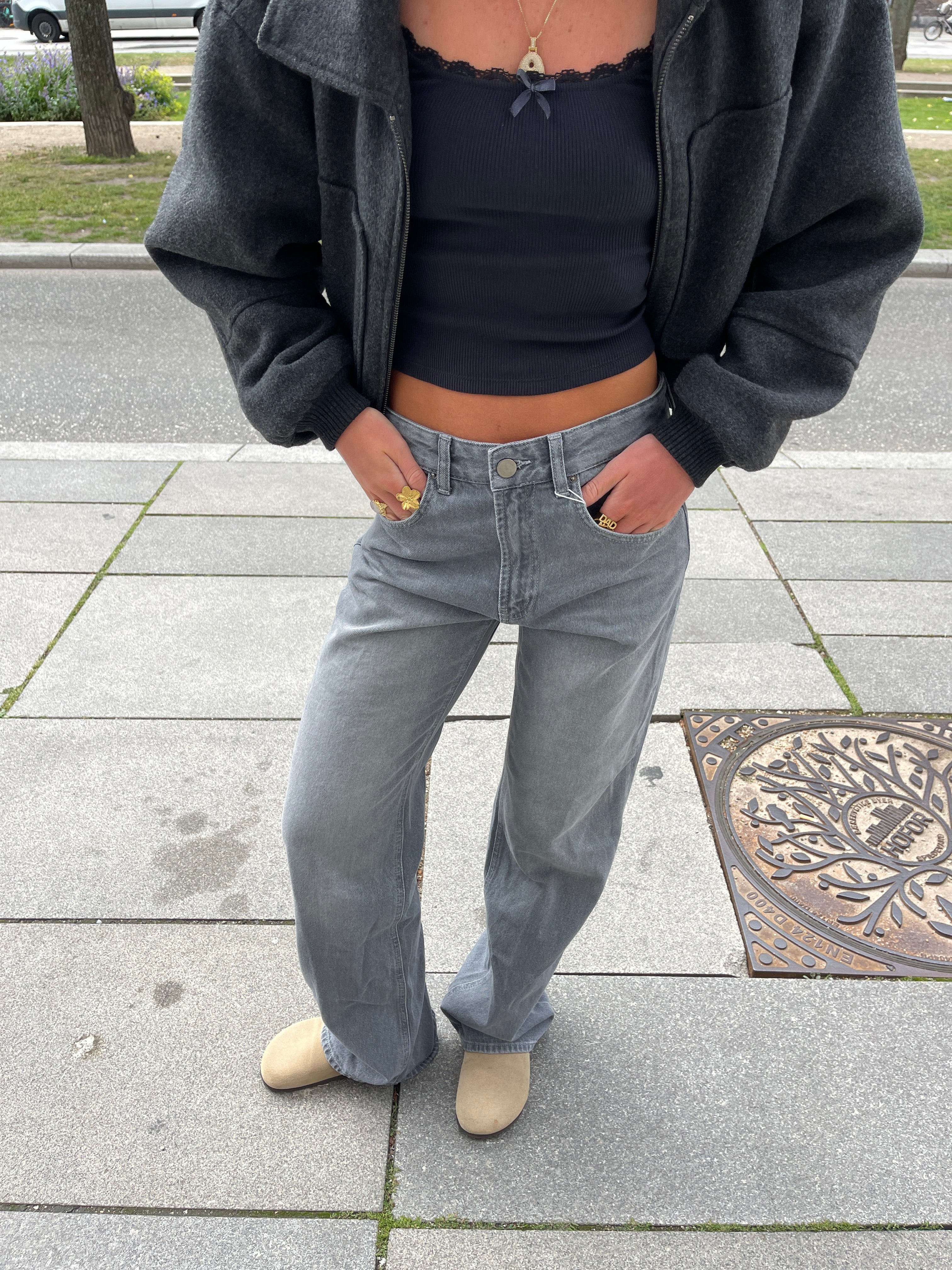 Star jeans med khaki stars - Grey