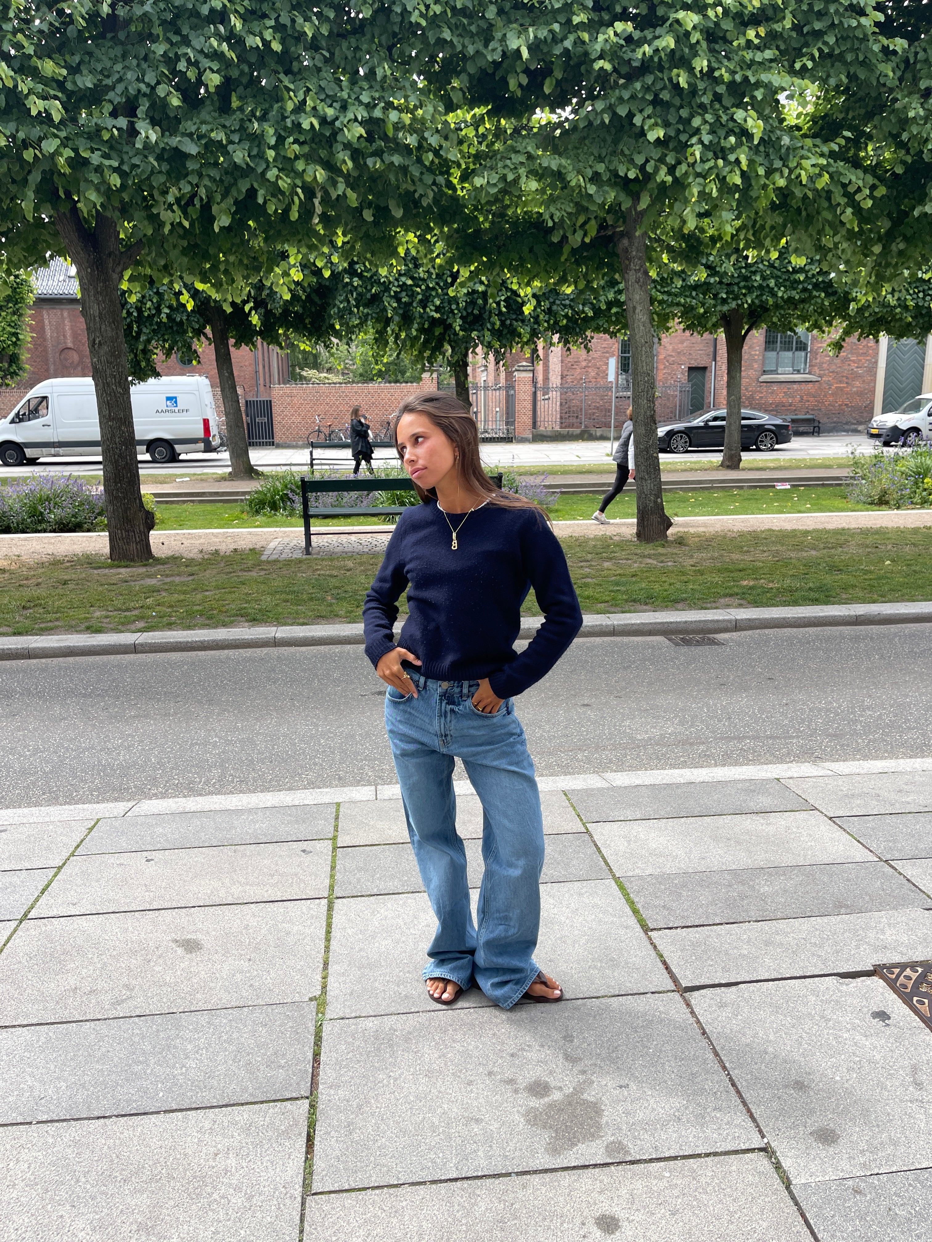 Star jeans with white stars - Light denim