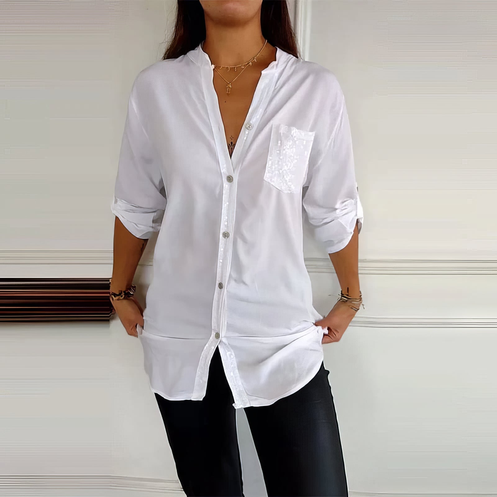 Gianna | Daily Patchwork Sequin Top