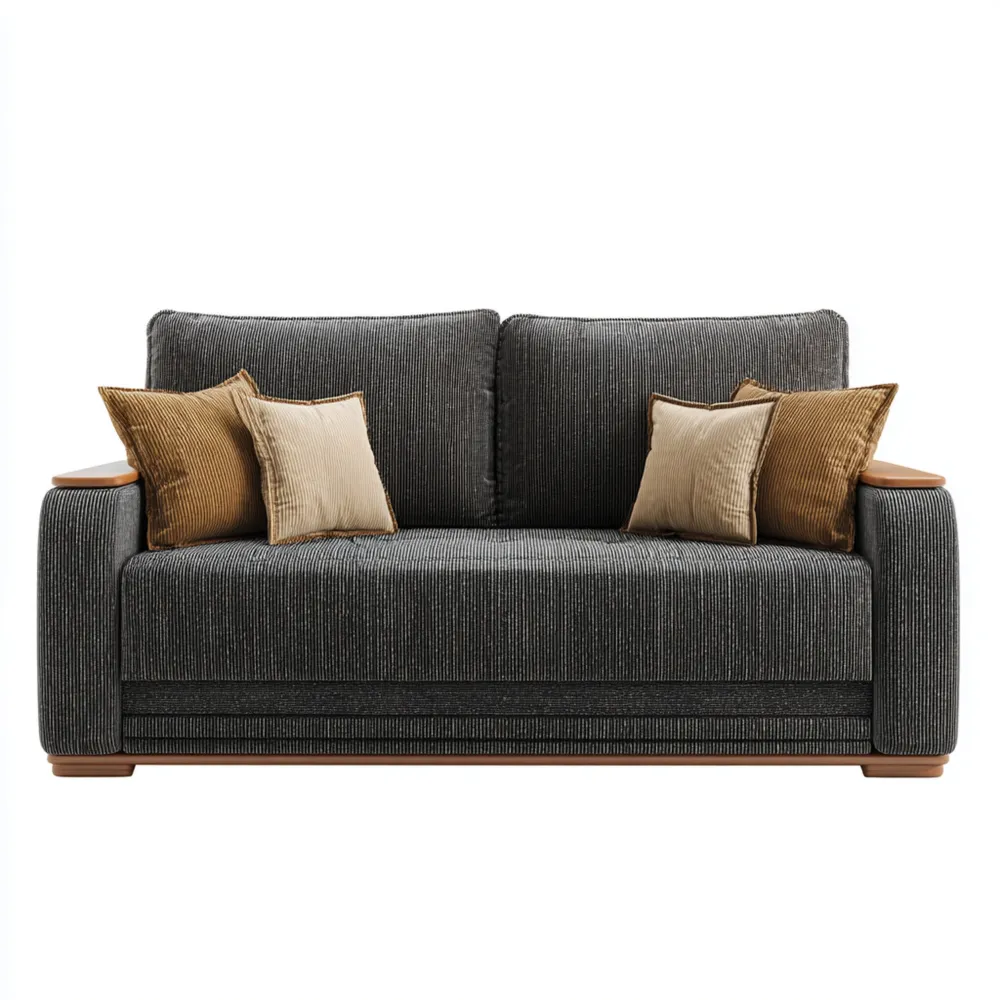 2-Sitzer-Sofa Stoff 200x95x85 cm – Dunkelgrau – Moderner Stil-Dwellvendors