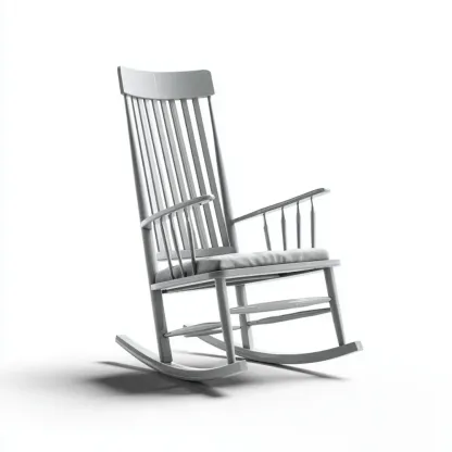 Schaukelstuhl aus Massivholz 105x65x90 cm – Weiß-Dwellvendors