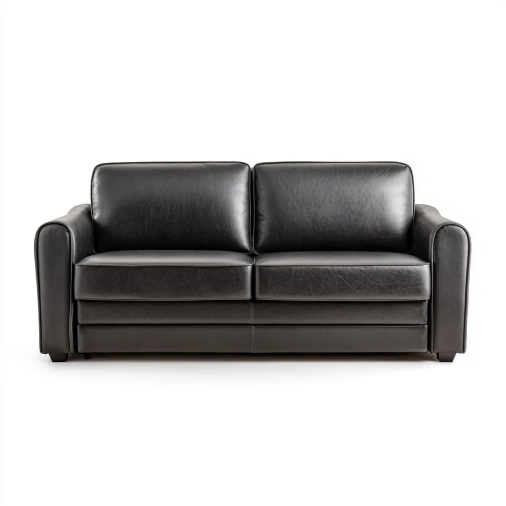 2-Sitzer-Sofa Leder 140x90x85 cm – Schwarz – Klassisches Design-Dwellvendors