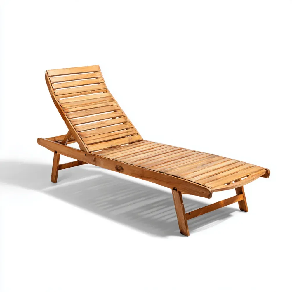 Verstellbare Gartenliege aus Bambus 200x65x35 cm - Natur-Dwellvendors