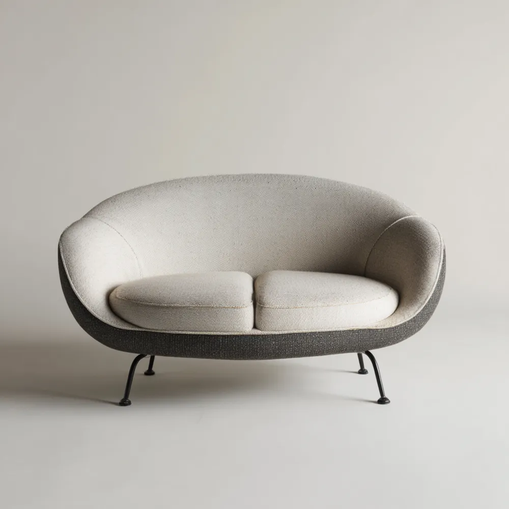 2-Sitzer-Sofa Stoffbezug 150x85x75 cm – Creme/Dunkelgrau – Skandinavisches Design-Livornestx