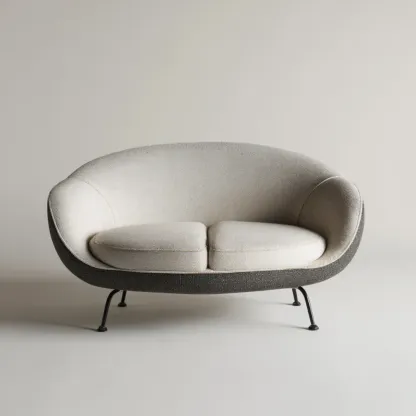 2-Sitzer-Sofa Stoffbezug 150x85x75 cm – Creme/Dunkelgrau – Skandinavisches Design-Livornestx