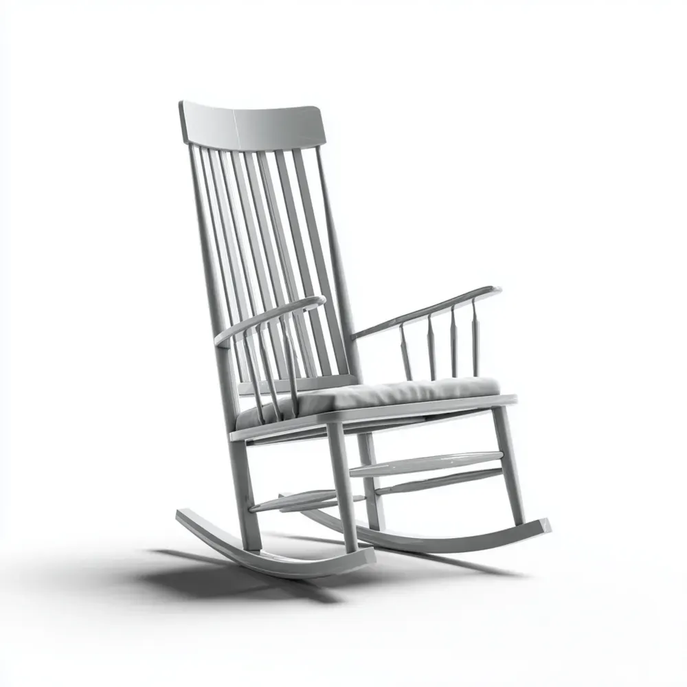 Schaukelstuhl aus Massivholz 105x65x90 cm – Weiß-Livornestx