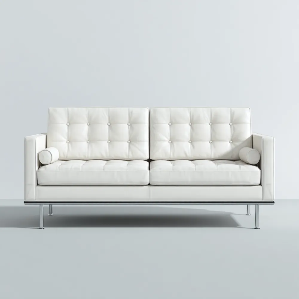 2-Sitzer-Sofa Ledersofa 180x85x75 cm – Weiß – Modernes Design-Livornestx