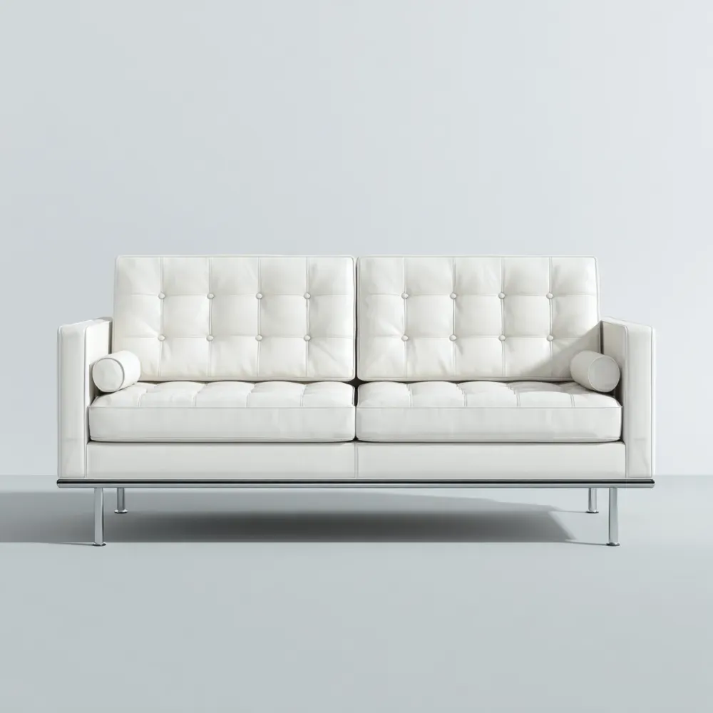2-Sitzer-Sofa Ledersofa 180x85x75 cm – Weiß – Modernes Design-Livornestx