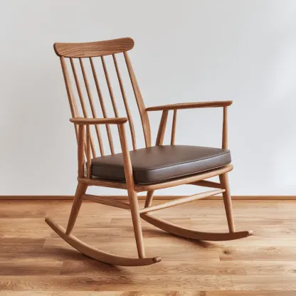 Schaukelstuhl Massivholz 102x65x90 cm – Braun – Klassisches Design-Livornestx