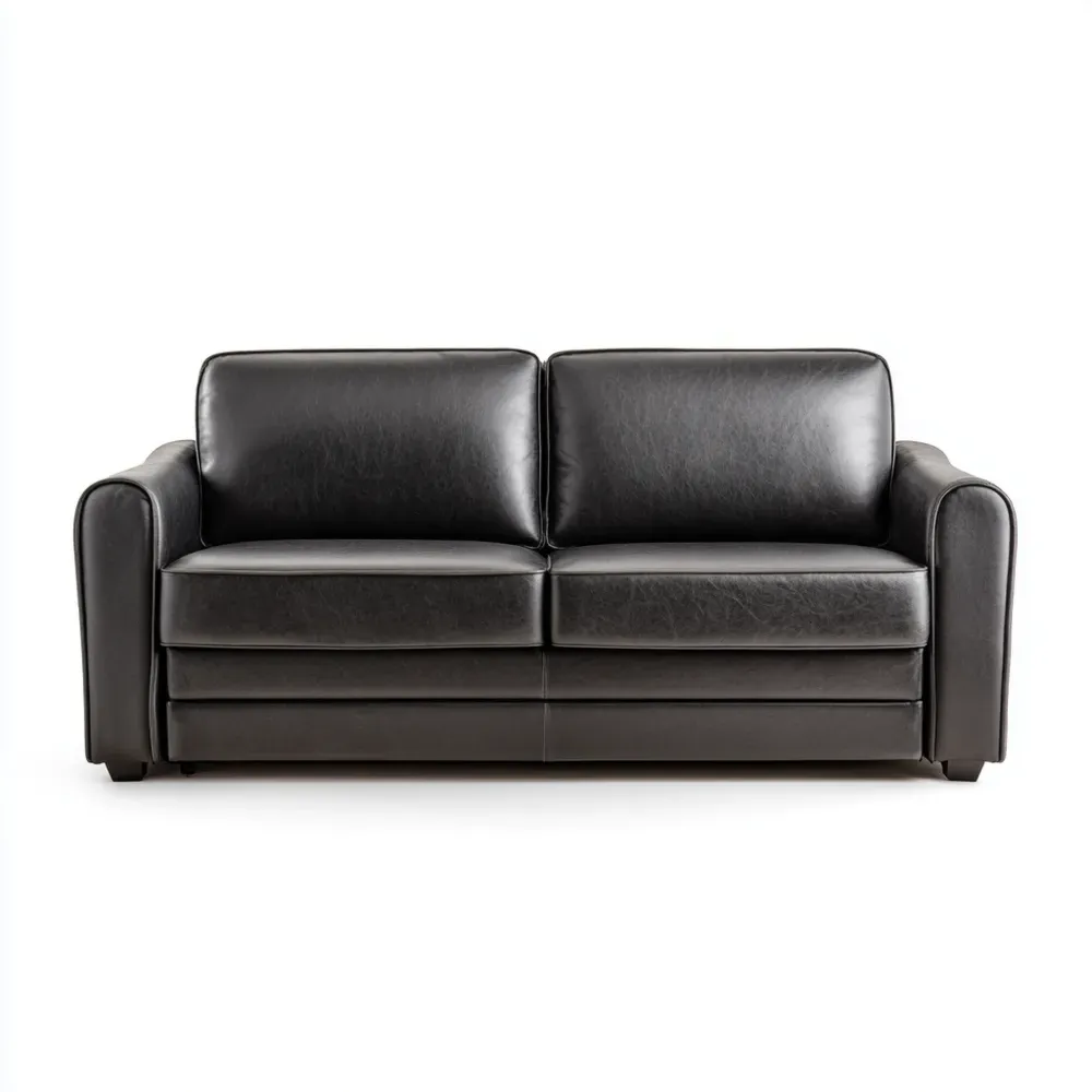 2-Sitzer-Sofa Leder 140x90x85 cm – Schwarz – Klassisches Design-Livornestx