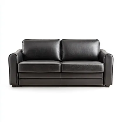 2-Sitzer-Sofa Leder 140x90x85 cm – Schwarz – Klassisches Design-Livornestx