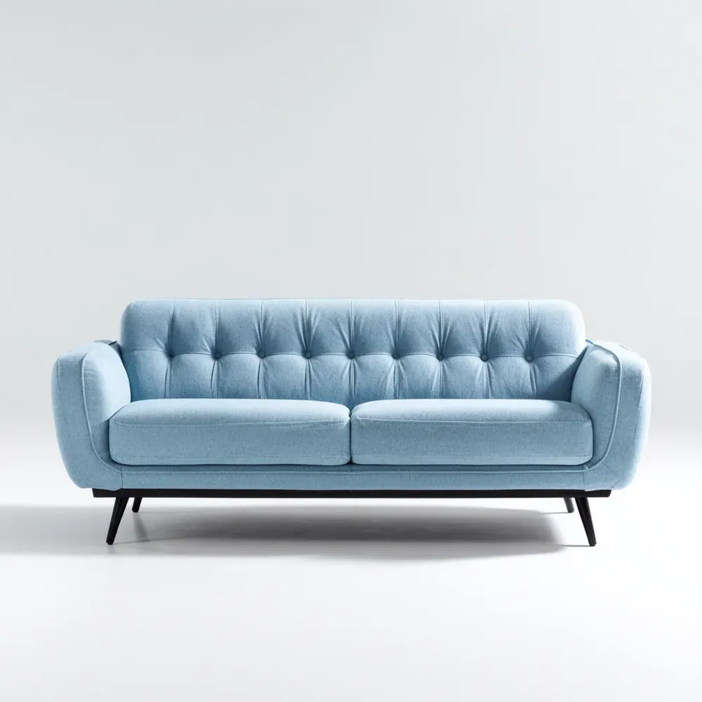 3-Sitzer-Sofa Stoff 200x90x80 cm – Hellblau – Modernes Design-Livornestx