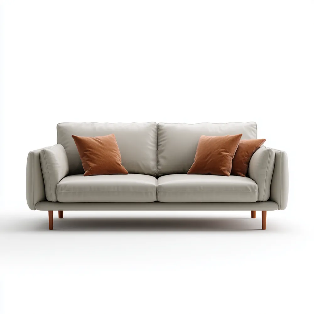 2-Sitzer-Sofa Leder 220x95x85 cm - Cremefarben - Modernes Design-Livornestx
