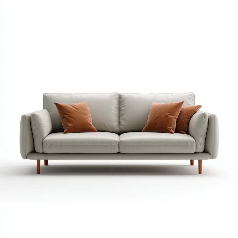 2-Sitzer-Sofa Leder 220x95x85 cm - Cremefarben - Modernes Design-Livornestx